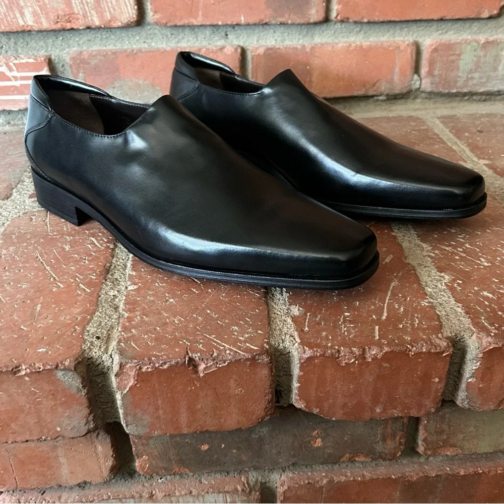 Donald J. Pliner Men’s Nappa Stretch Rex Leather Loafers in Black Sz 11.5